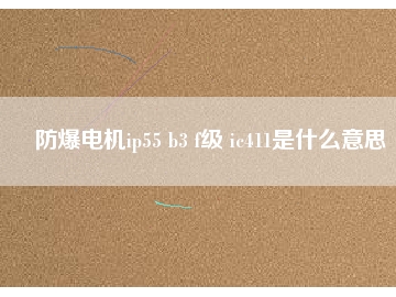防爆電機ip55 b3 f級 ic411是什么意思