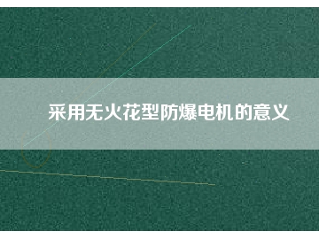 采用無(wú)火花型防爆電機(jī)的意義