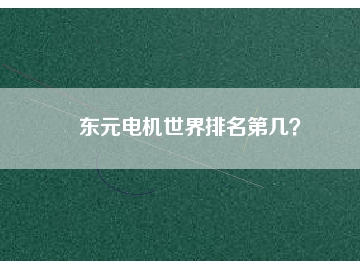 東元電機世界排名第幾？