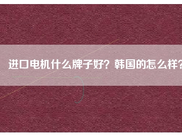 進口電機什么牌子好？韓國的怎么樣？