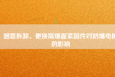 隨意拆卸、更換隔爆面緊固件對(duì)防爆電機(jī)的影響