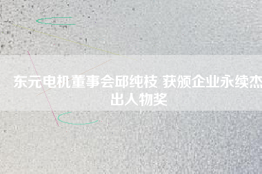 東元電機(jī)董事會(huì)邱純枝 獲頒企業(yè)永續(xù)杰出人物獎(jiǎng)