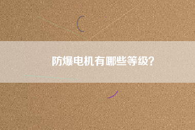 防爆電機有哪些等級?
